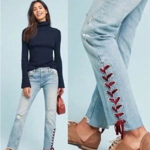 Anthropologie Pilcro and the Letterpress Velvet Tie Jeans